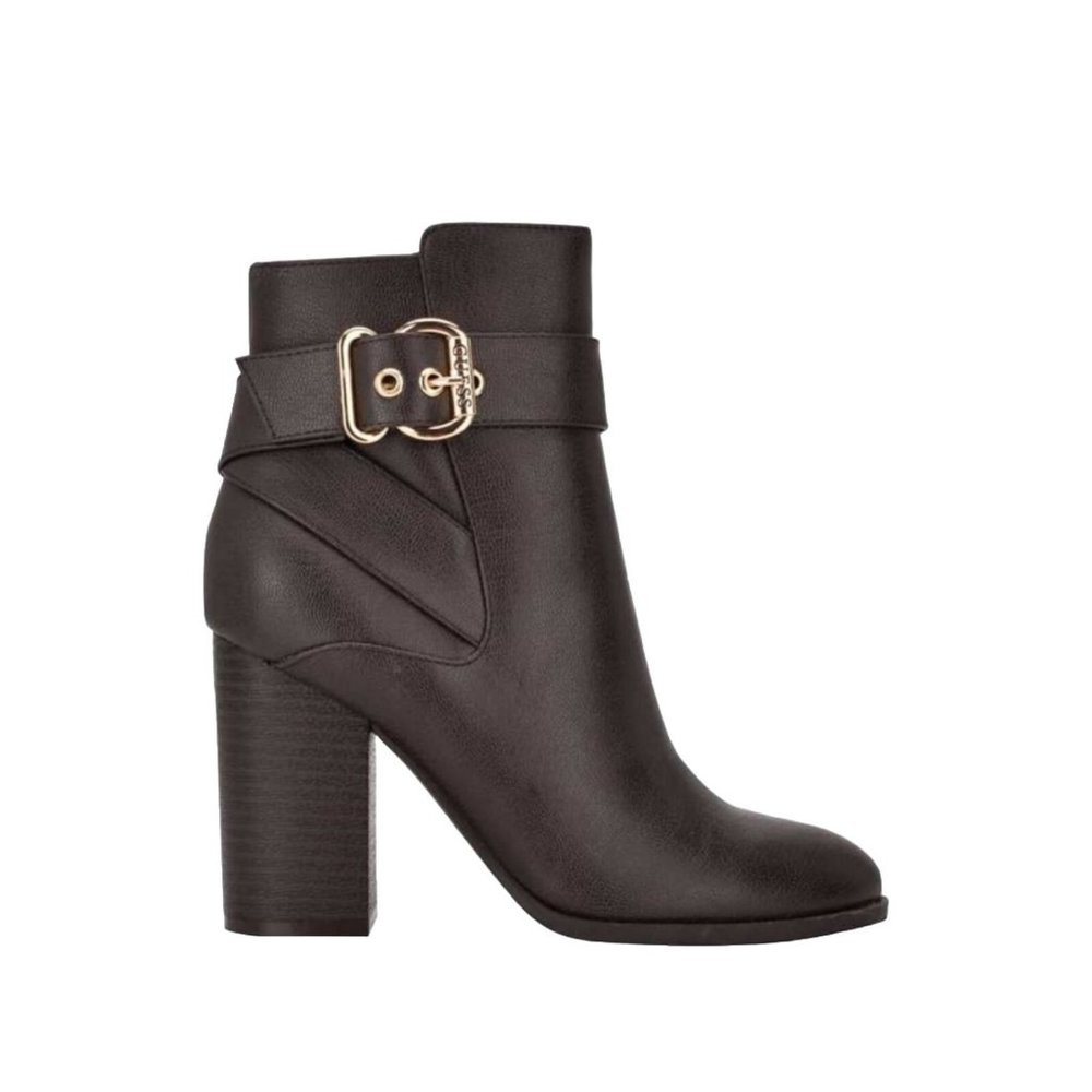Guess Women’s Mandela Faux Leather Boots In Dark Brown Size 9